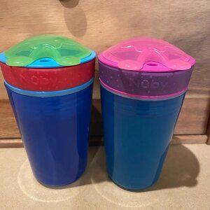 Nuby Kids Sippy Cups Snack N' Sip Cup Set of 2